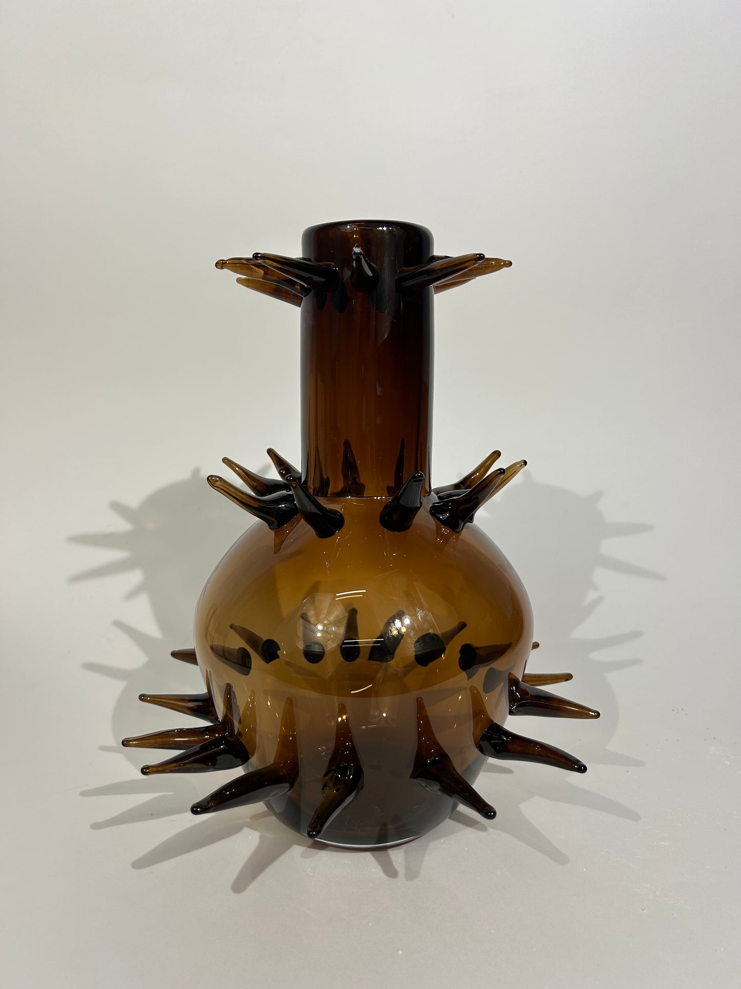 Protected, glass blown vase